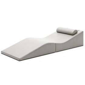 Jaxx Clermont Sun Lounger - Luxurious Waterproof Poolside Lounge & Outdoor Chaise - Marine Vinyl Mineral Grey