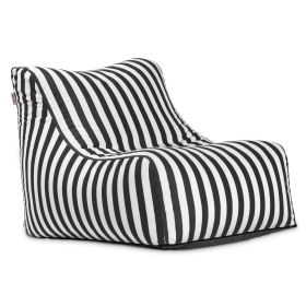Jaxx Ponce Outdoor Bean Bag Chair - Weather Resistant Patio and Poolside Lounge Seating, Black & White Stripes