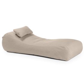 Arlo Outdoor Bean Bag Sun Lounger - Pool and Patio Chaise Recliner, Flax