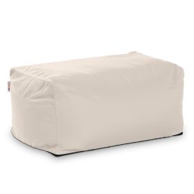 Jaxx Leon Outdoor Bean Bag Ottoman, White