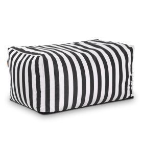 Jaxx Leon Outdoor Bean Bag Ottoman, Black & White Stripes
