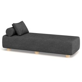 Jaxx Alvy Outdoor Sun Lounger – Luxurious Sunbed with Hevea Wood Feet, Sunbrella Charcoal