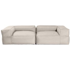 Baya Outdoor Modular Loveseat - Luxurious Soft Seating for Poolside or Hospitality, Silver