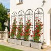 4 Pack Metal Garden Trellis 71" x 19.7" Rustproof Trellis for Climbing Plants Outdoor Flower Support Black