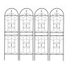 4 Pack Metal Garden Trellis 71" x 19.7" Rustproof Trellis for Climbing Plants Outdoor Flower Support Black