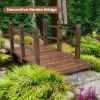 5 Feet Wooden Garden Bridge with Safety Rails
