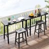 36 Inches Patio Counter Height Bar Table with Adjustable Foot Pads