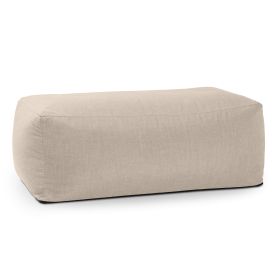 Coza Ottoman - Large Outdoor Pouf & Footrest - Sunbrella, Flax
