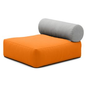 Jaxx Tybee Large Outdoor Lounge w/ Bolster and Ottoman - Sunbrella Tangerine