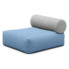 Jaxx Tybee Large Outdoor Lounge w/ Bolster and Ottoman - Sunbrella Ocean