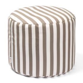 Jaxx Spring Indoor / Outdoor Bean Bag Pouf Ottoman, Taupe Stripes