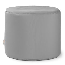 Jaxx Spring Indoor / Outdoor Bean Bag Pouf Ottoman, Ash