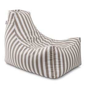 Jaxx Juniper Outdoor Bean Bag Patio Chair & Poolside Lounge, Taupe Striped