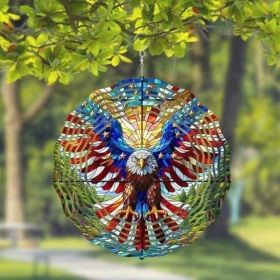3D American Flag Winged Bald Eagle Wind Spinner - Patriotic Eagle Spinner (Option: Gardening decoration)