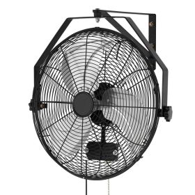 Wall Mount Fan, 18 In Wall Mounted Hanging Fan With IP44-rated Protection, 3-Speed, Long Airflow Distance, Adjustable Rotation Angle, Powerful Fo (Option: Default)